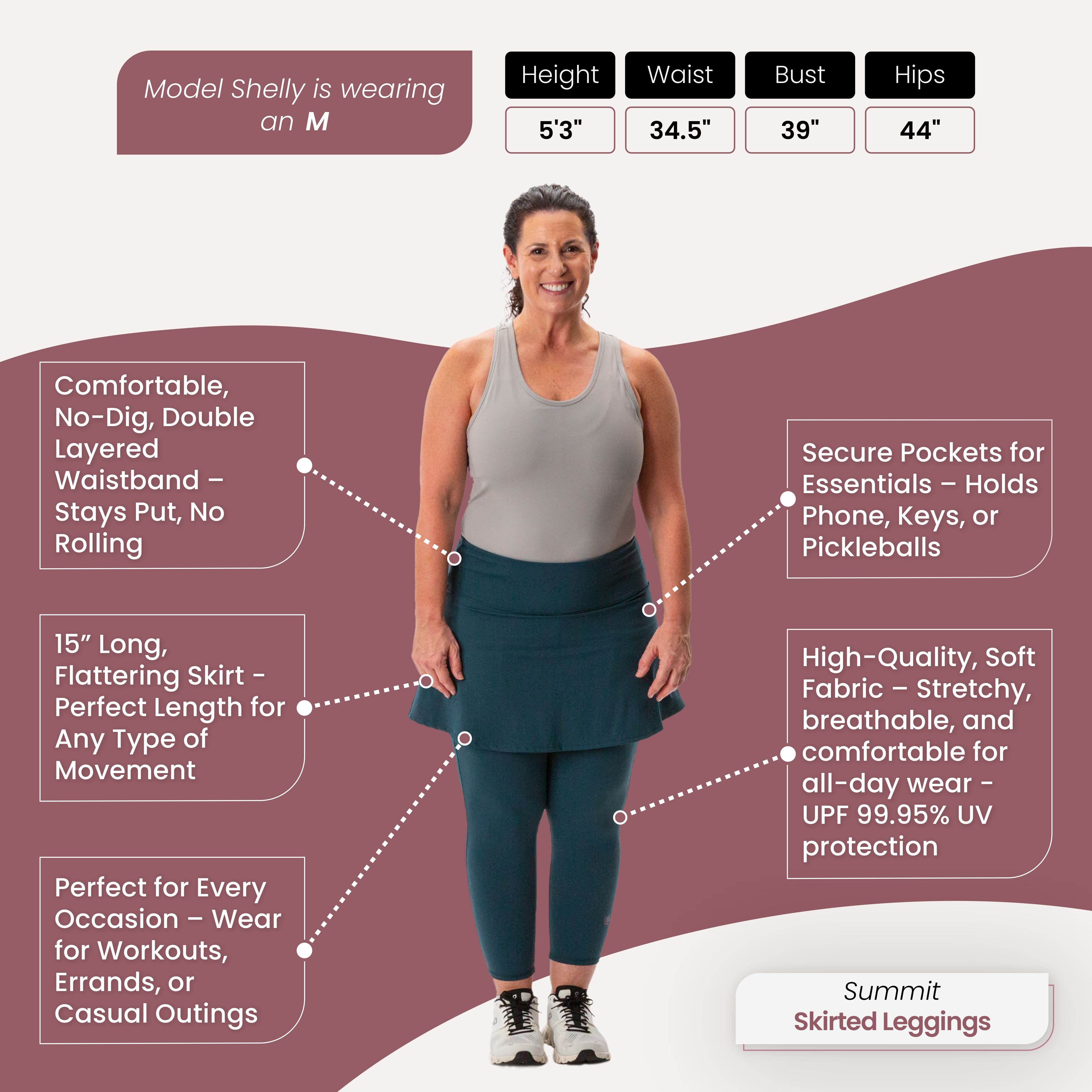 15" Summit Skirted Leggings w/Pockets