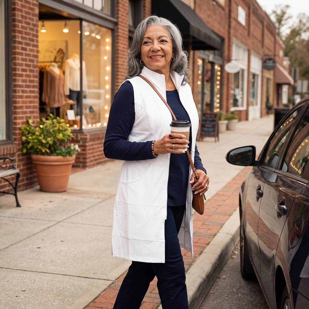 A vest that covers what you want covered.
