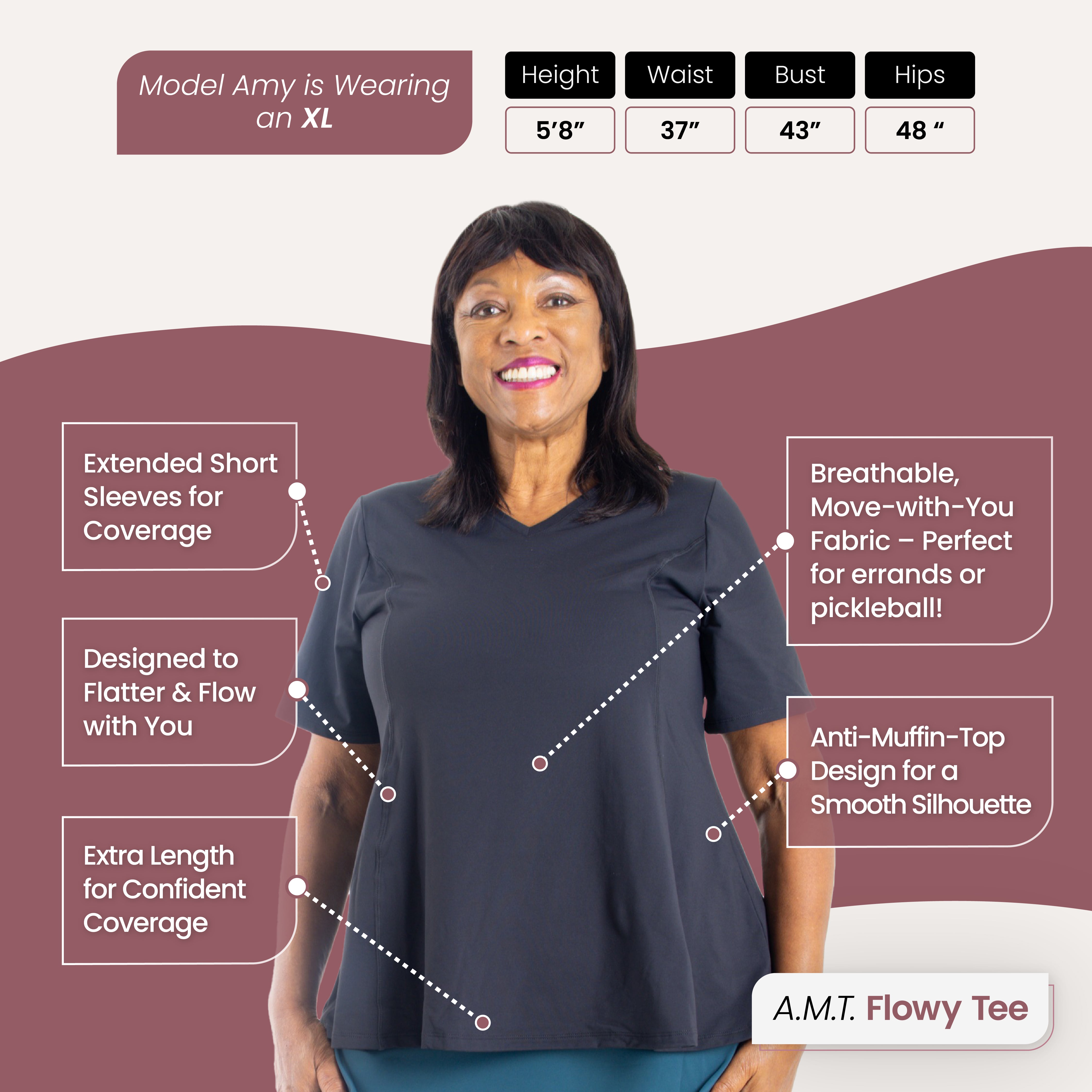 Anti-Muffin-Top Flowy Tee