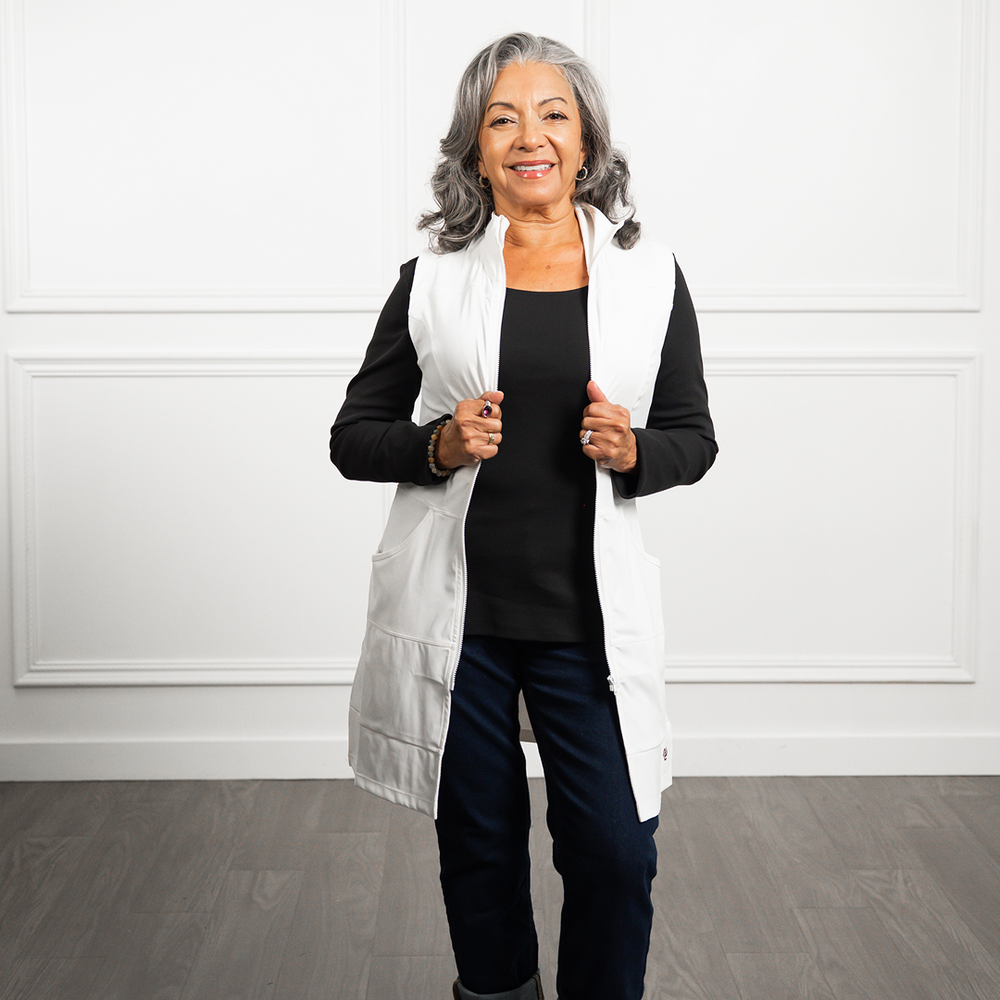 Carefree Long Vest in Black Noir