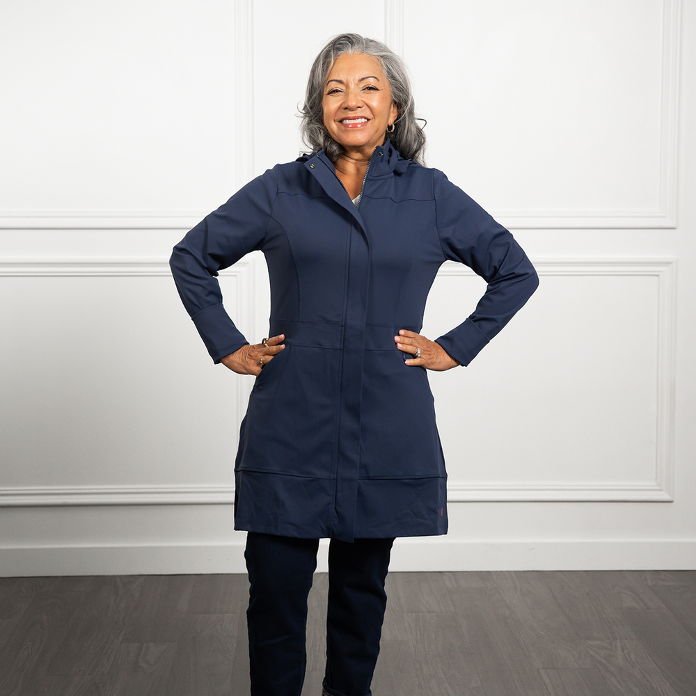 Madison Long Jacket in Navy